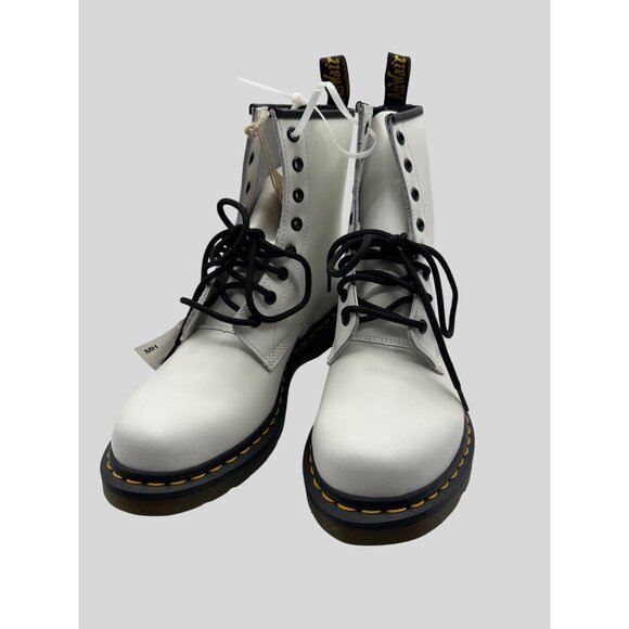 Dr. Martens 10/11 Unisex Genuine AirWair Leather Style 101 YS Leather White Boot - Picture 3 of 10